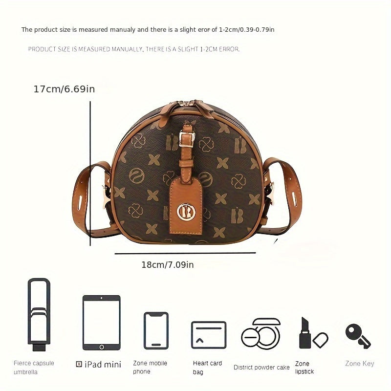 Small Round Crossbody Bag, Women's Fashion Shoulder Bag