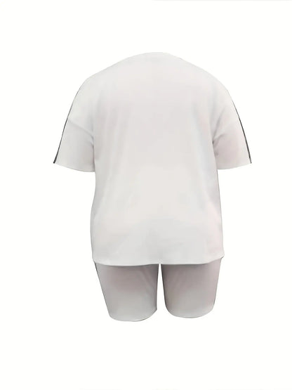 [Soft Plus Size Set] Two-piece Plus Size Clothing Set, Soft And Comfortable, Women's, Loose And Versatile, Natural Modeling, Can Be Matched with A Variety Of Sets, Show Your Unique Casual Fashion Chic Le'Meek