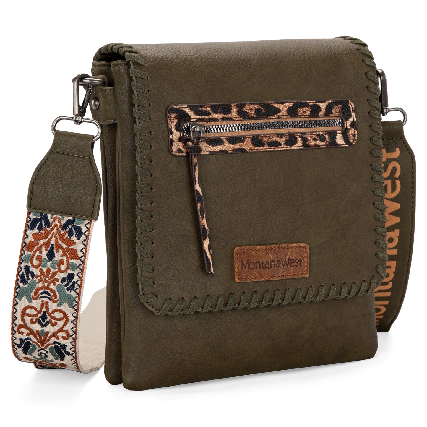 Montana West Multi Zipper Pocket Crossbody Bags for Women Western Printed Strap