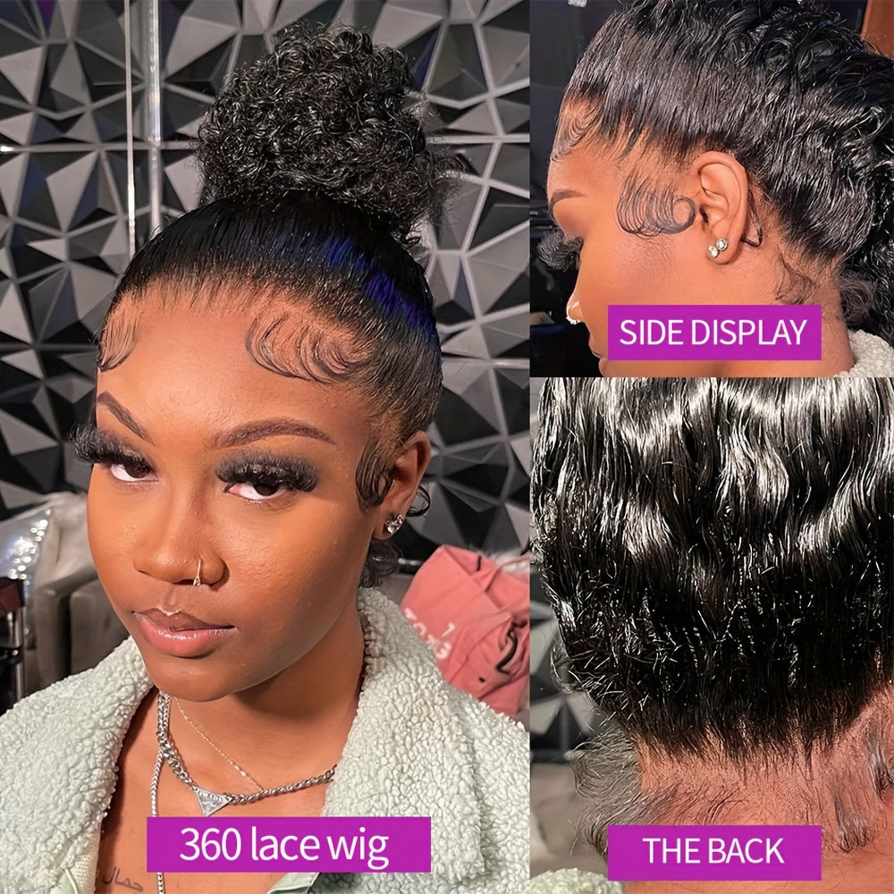 40 Inch Deep Wave Curly Full Lace Front Wig - 360 HD Lace, 200% Density, Water Wave Style for African Women - Vacation Ready, Natural Looking, Long Lasting