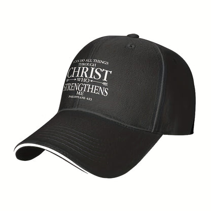 1pc I Can Do All Things Through Christ, Christian God Baseball Cap For Gift