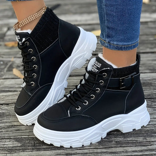 Velvet Warmth Snow Boots for Women - Thick, Non-Slip, Wear-Resistant High-Top Sports Shoes with Soft Insoles for Cold Winter Days - Perfect for Outdoor Activities Chic Le'Meek