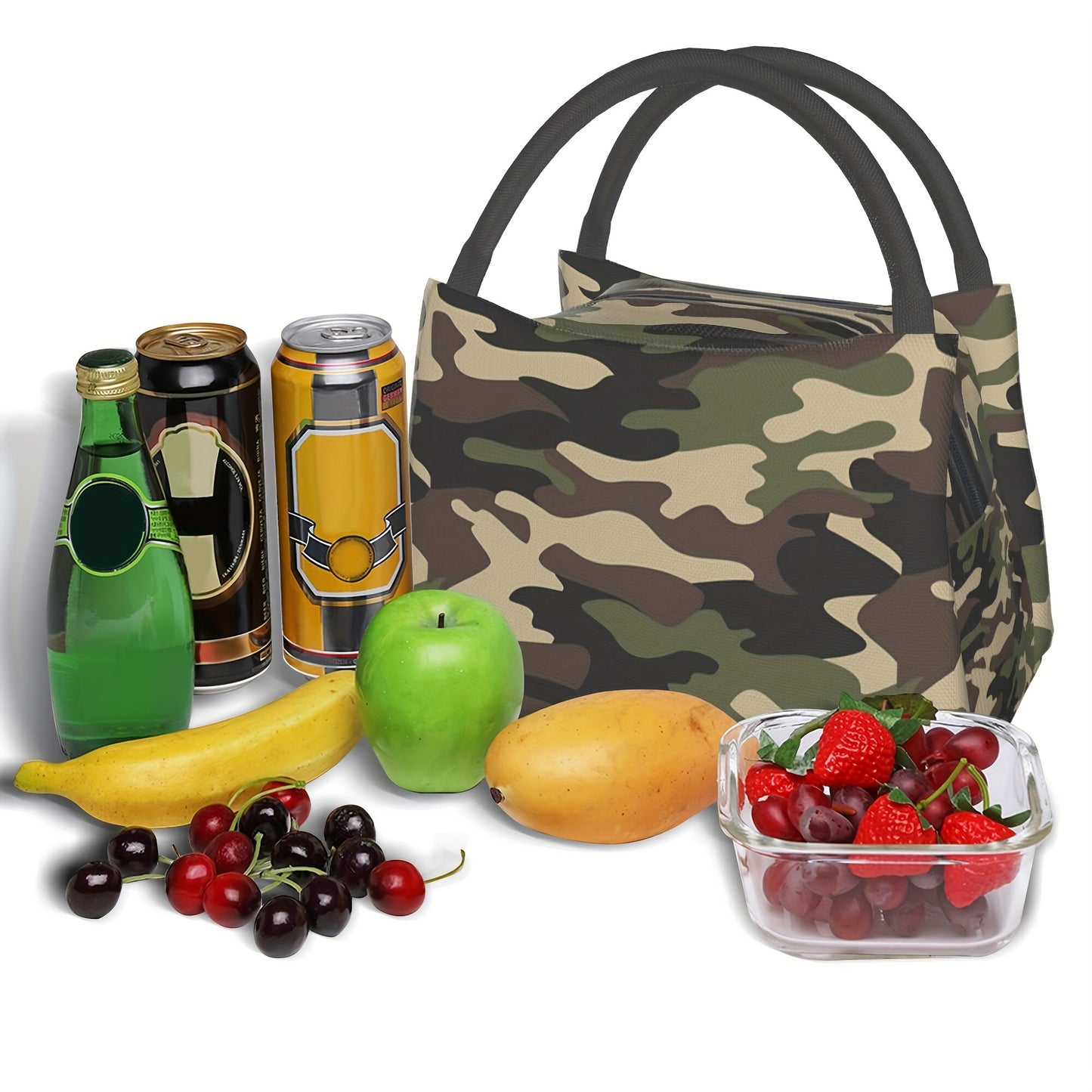 1pc Large Reusable Camouflage Insulated Cooler Bag - Keeps Food Hot/Cold for Hours, Durable Easy to Clean - Perfect for Camping, Picnic