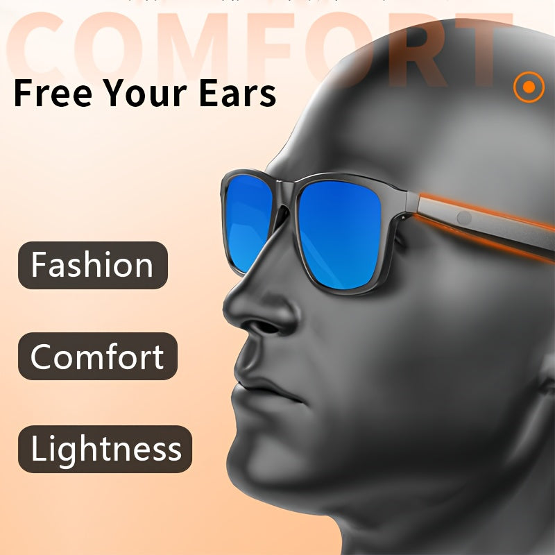 Wireless 5.3 Smart Glasses Headphones: Outdoor Sports Music, Calls, And Sunglasses Protection!