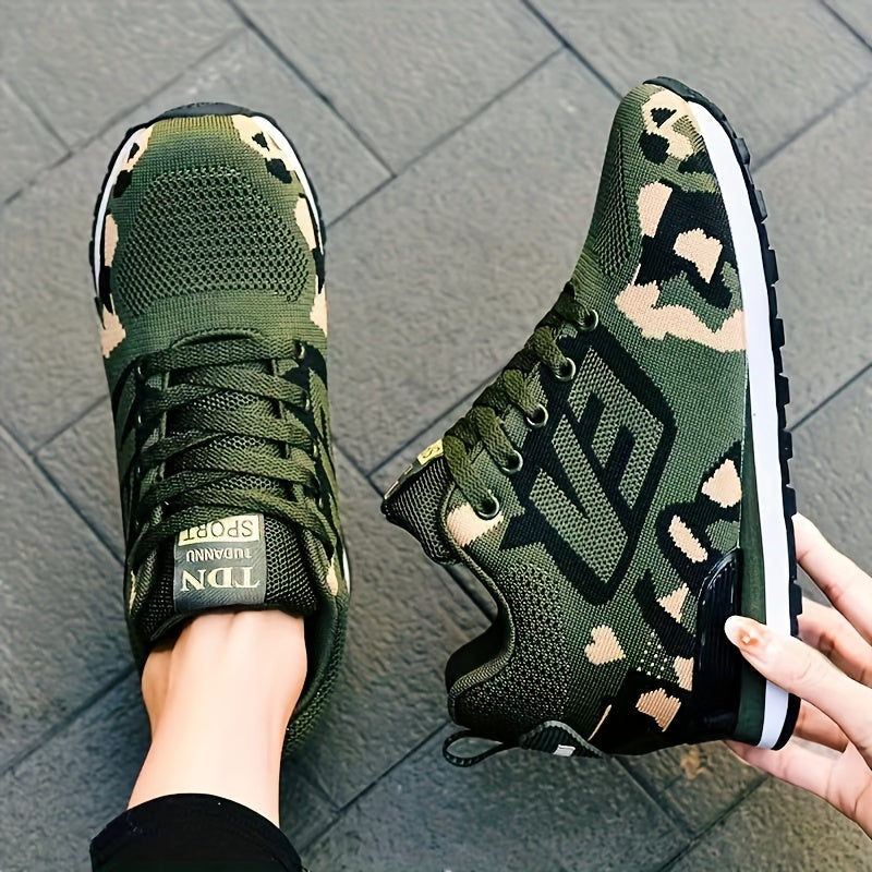 Stylish Women's Camouflage Low-Top Casual Sneakers - Lace Up, Perfect for Spring and Everyday Wear