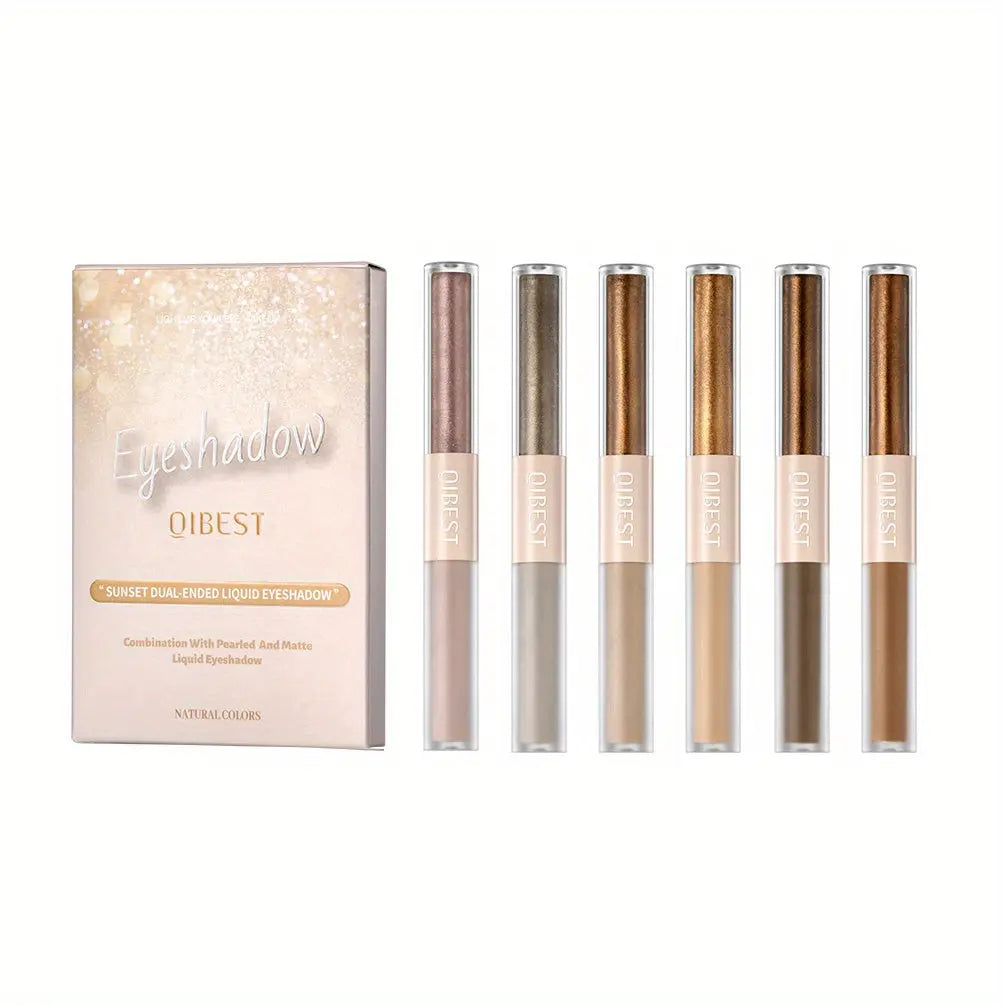 6pcs Double Ended Liquid Eyeshadow Set - Pearly Glitter and Matte Finish, Smooth Delicate Texture, Long-Lasting, Highly Pigmented Temu