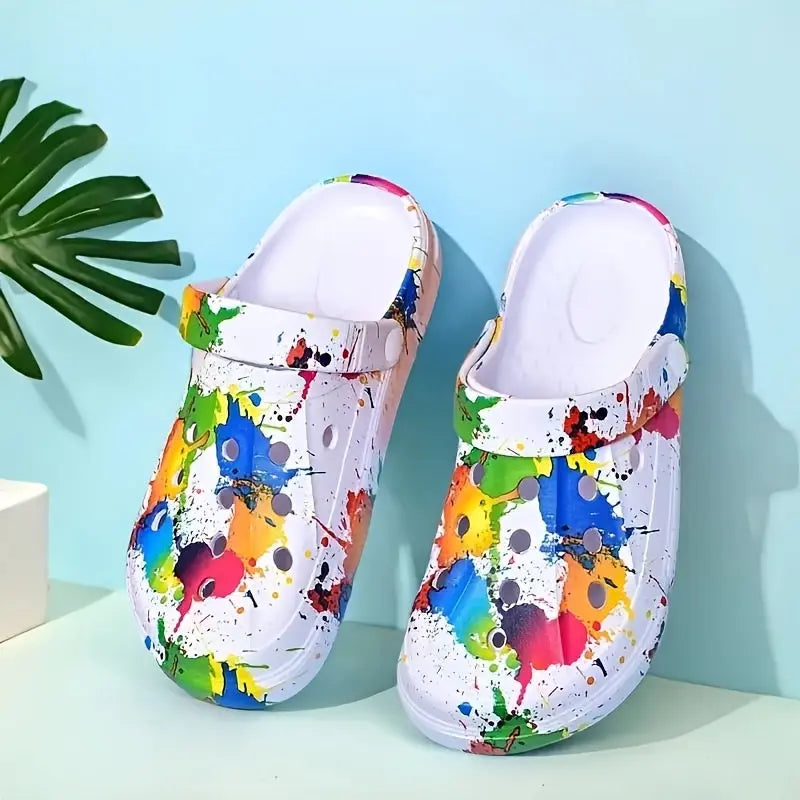 [Trendy EVA Shoes] Trendy Women's Summer Fashion Slip-On EVA Garden Shoes | Hand Washable, Versatile and Stylish Footwear with Random Printing, All-Season Casual Clogs Chic Le'Meek