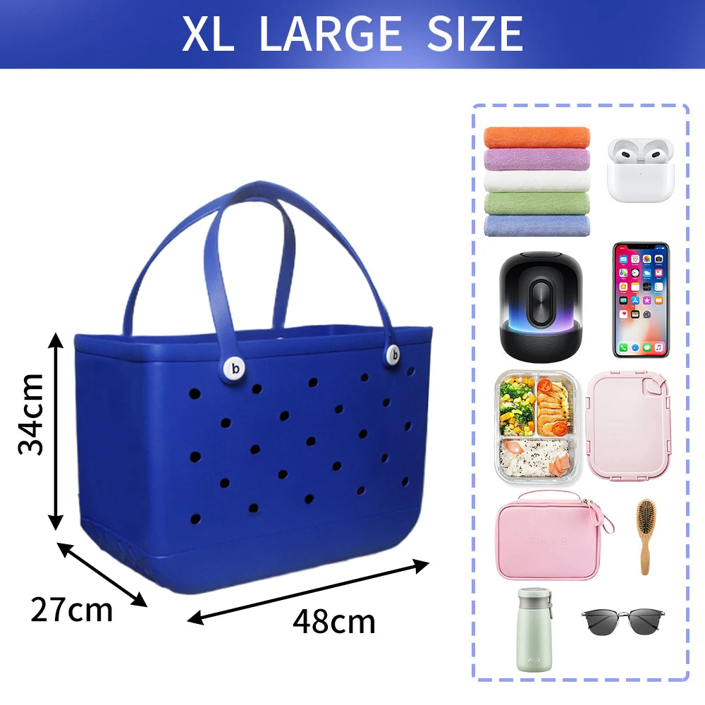 Bogg Bag XL-Large Capacity Summer Beach Tote Bags for Mommy EVA Portable Travel