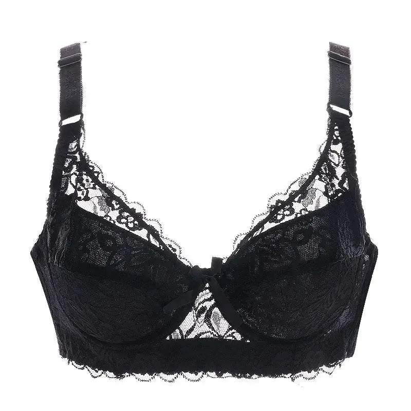 Hot Full cup thin underwear small bra plus size wireless adjustable lace Women's bra breast cover B C D cup Large size Lace Bras Chic Le'Meek