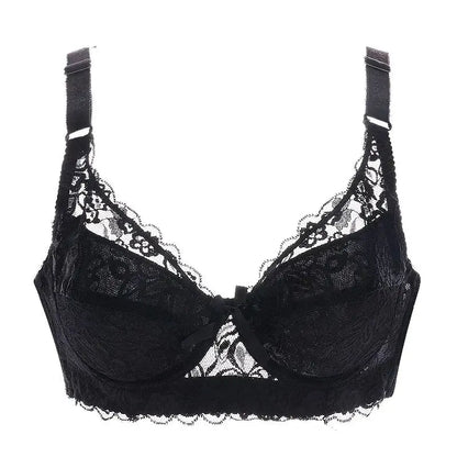 Hot Full cup thin underwear small bra plus size wireless adjustable lace Women's bra breast cover B C D cup Large size Lace Bras Chic Le'Meek