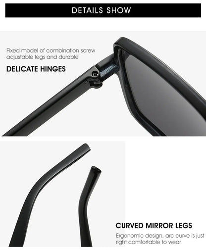 Black Square Oversized Sunglasses Women Big Frame Colorful Sun Glasses Female Mirror Oculos Unisex Gradient Hip Hop Shades Temu