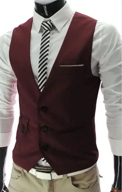 2025 New Arrival Dress Vests For Men Slim Fit Mens Suit Vest Male Waistcoat Gilet Homme Casual Sleeveless Formal Business Jacket AliExpress