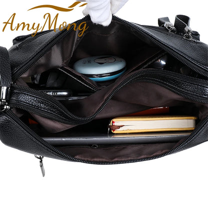 Classic Shoulder Bags High Quality Multi Pockets Soft Leather Crossbody Bags for Women 2021