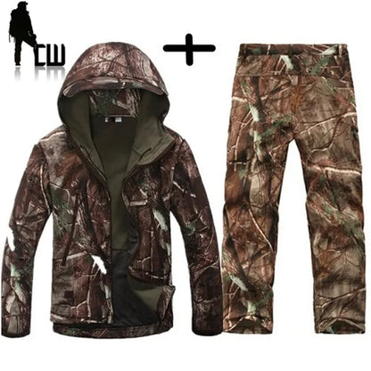 TAD Gear Tactical Softshell Camouflage Jacket Set Men Army Windbreaker Waterproof