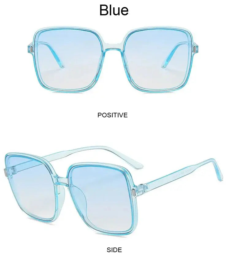 Fashion Designer Square Sunglasses Woman Retro Vintage Gradient Sun Glasses Female Clear Lens Black White Oculos De Sol Chic Le'Meek
