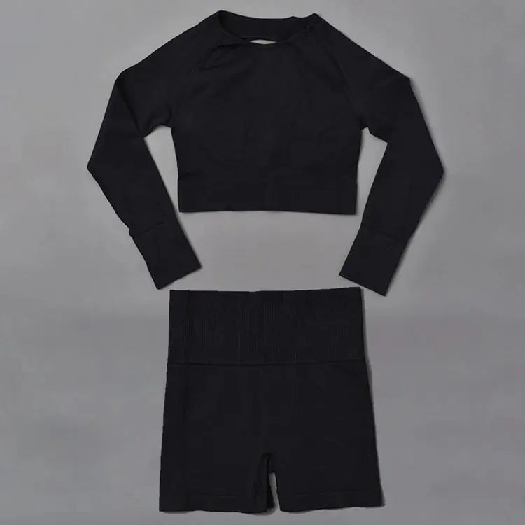2023 New Arrival Compression High Elastic Comfortable Seamless Clothing Butt Lift Sportswear Active Wear Women 2 PCS Yoga Set Chic Le'Meek