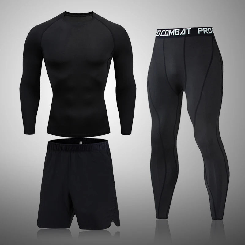 Men's Sportswear Compression Suits Training Clothing Set Training Jogging Sports thermal underwear Running Workout Gym Tights