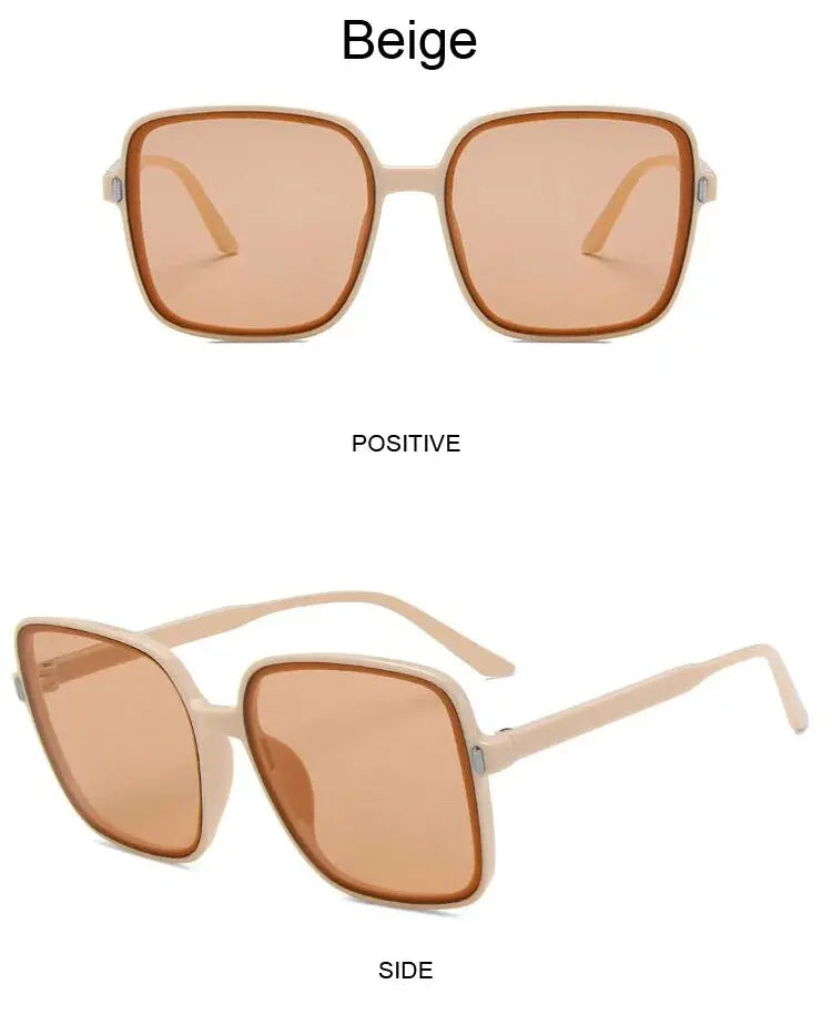 Fashion Designer Square Sunglasses Woman Retro Vintage Gradient Sun Glasses Female Clear Lens Black White Oculos De Sol Chic Le'Meek