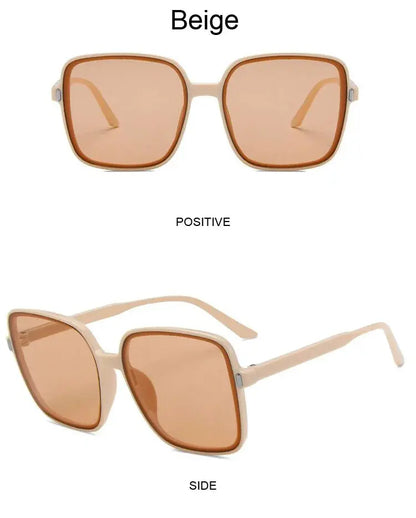 Fashion Designer Square Sunglasses Woman Retro Vintage Gradient Sun Glasses Female Clear Lens Black White Oculos De Sol Chic Le'Meek