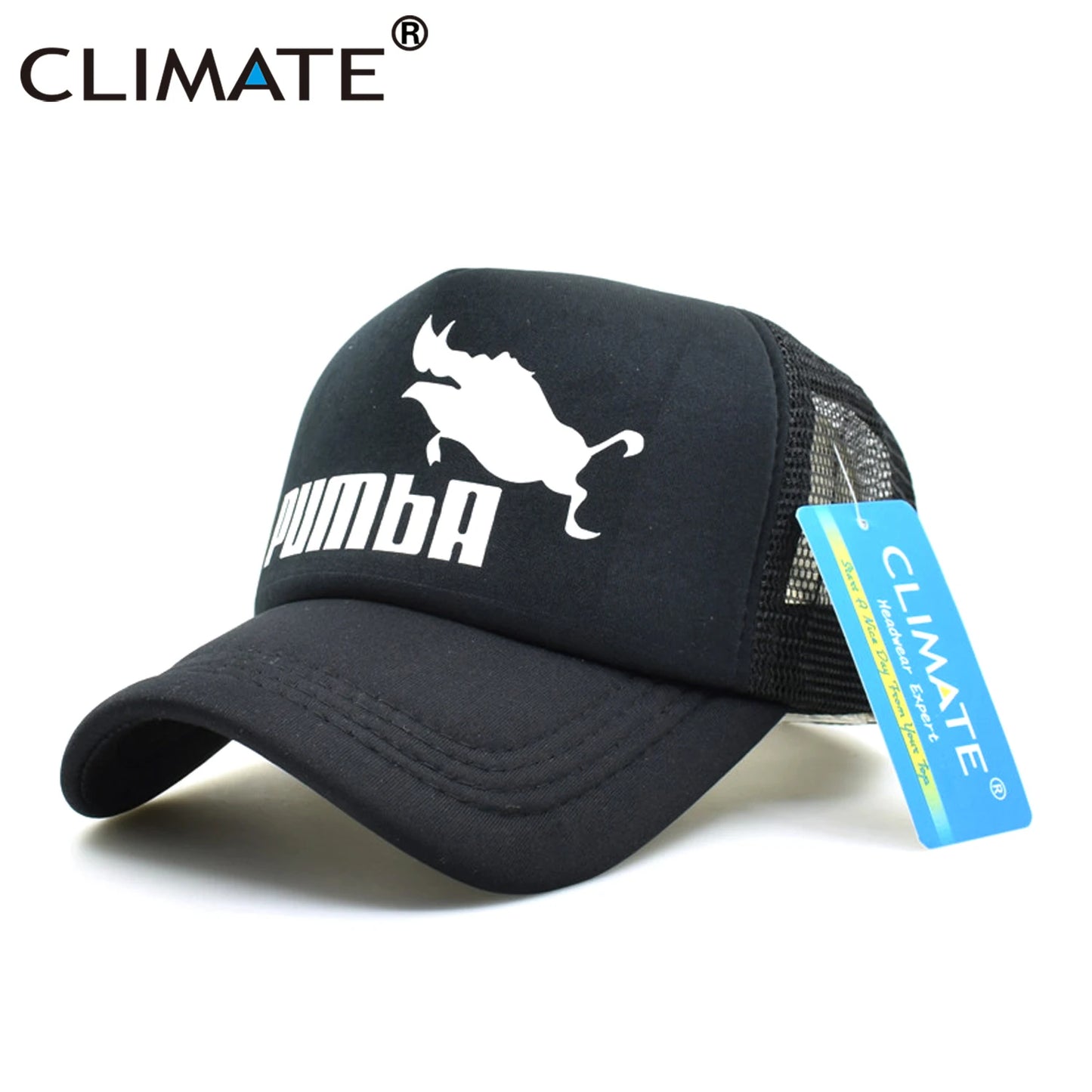 CLIMATE Funny Pumba Trucker Cap Hakuna Matata Hat Men Baseball Caps Cool Summer Mesh Trucker Cap Hat for Adult Kid