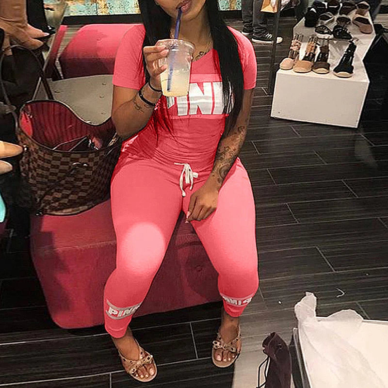 2024 New Casual 2Piece Sets Womens OutfitsSexy Sweatsuit Set Letter Print 3XL Tops And Skinny Pants Sweat Suits 2 PCS Tracksuits