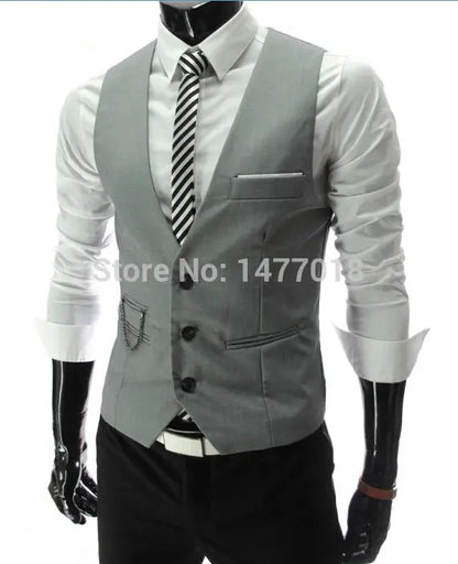 2025 New Arrival Dress Vests For Men Slim Fit Mens Suit Vest Male Waistcoat Gilet Homme Casual Sleeveless Formal Business Jacket AliExpress