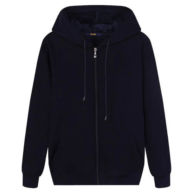 8XL Plus Size Women's Autumn Winter Fleece Hooded Cardigan Sweatshirts Bust 140cm 4XL 6XL 7XL 8XL Casual Loose Zipper Hoodie