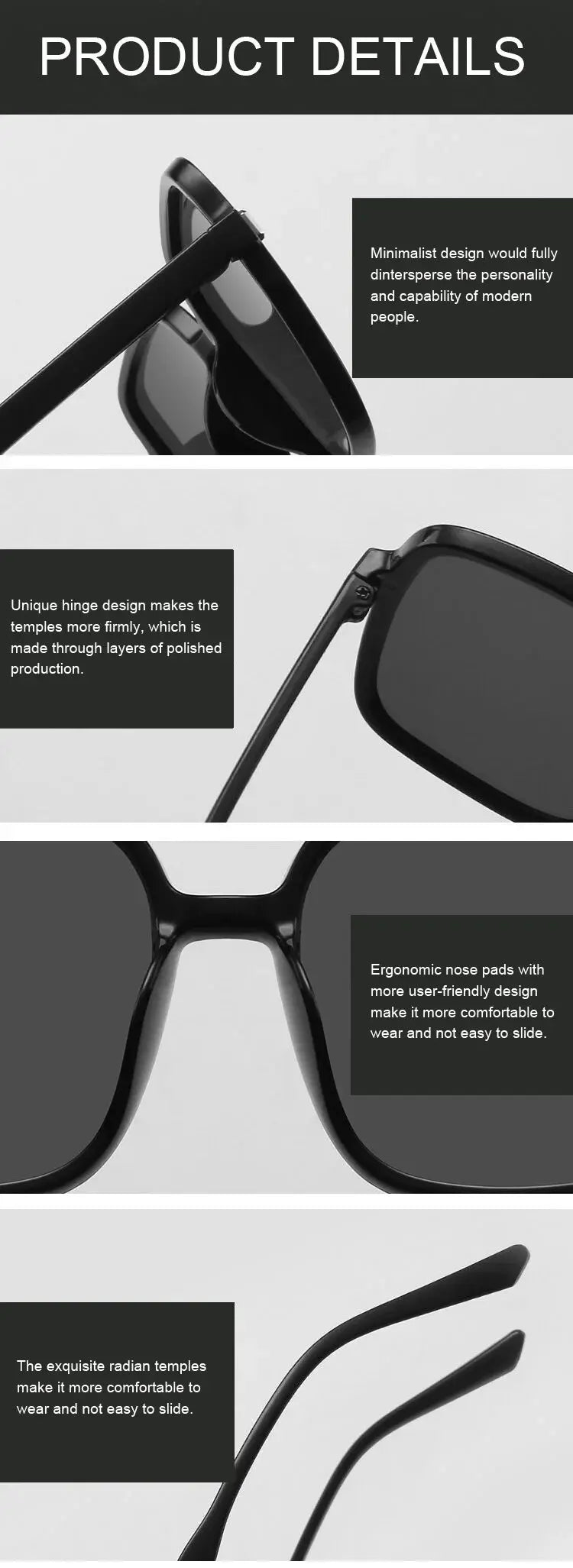 Fashion Designer Square Sunglasses Woman Retro Vintage Gradient Sun Glasses Female Clear Lens Black White Oculos De Sol Chic Le'Meek