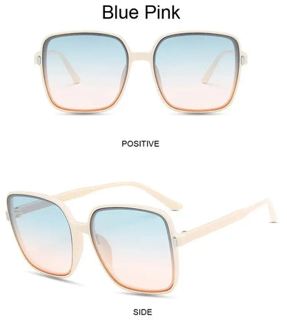 Fashion Designer Square Sunglasses Woman Retro Vintage Gradient Sun Glasses Female Clear Lens Black White Oculos De Sol Chic Le'Meek