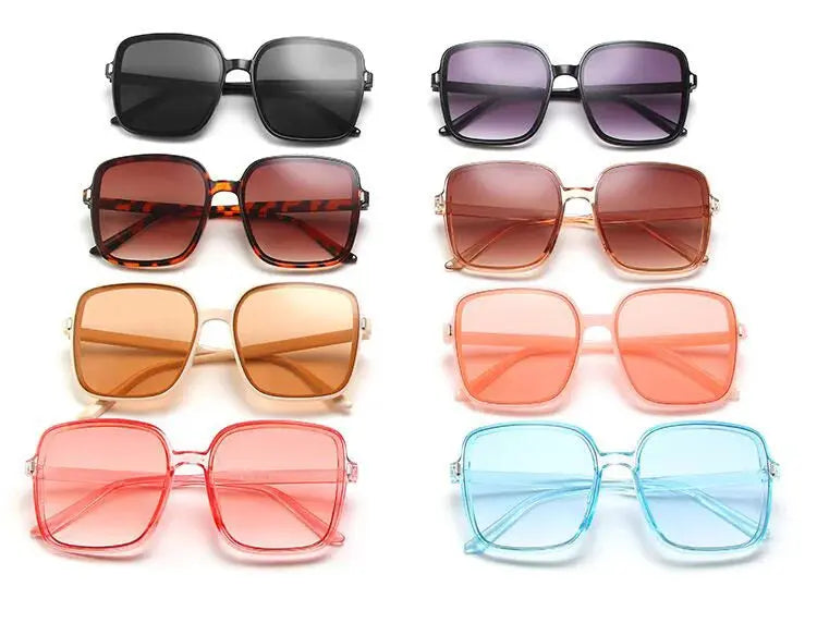 Fashion Designer Square Sunglasses Woman Retro Vintage Gradient Sun Glasses Female Clear Lens Black White Oculos De Sol Chic Le'Meek