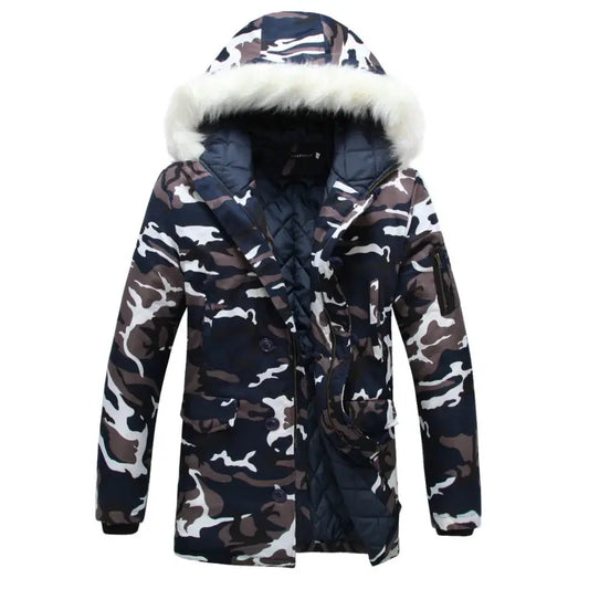 Camouflage Down Parkas Jackets  2024 Men's Parka Hooded Coat Male Fur Collar Parkas Winter Jacket Men Military Down Overcoat Temu