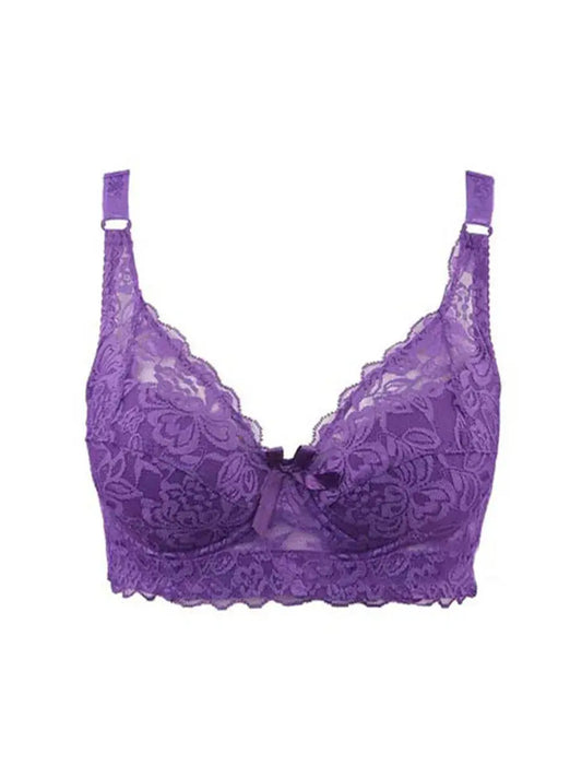 Hot Full cup thin underwear small bra plus size wireless adjustable lace Women's bra breast cover B C D cup Large size Lace Bras Chic Le'Meek