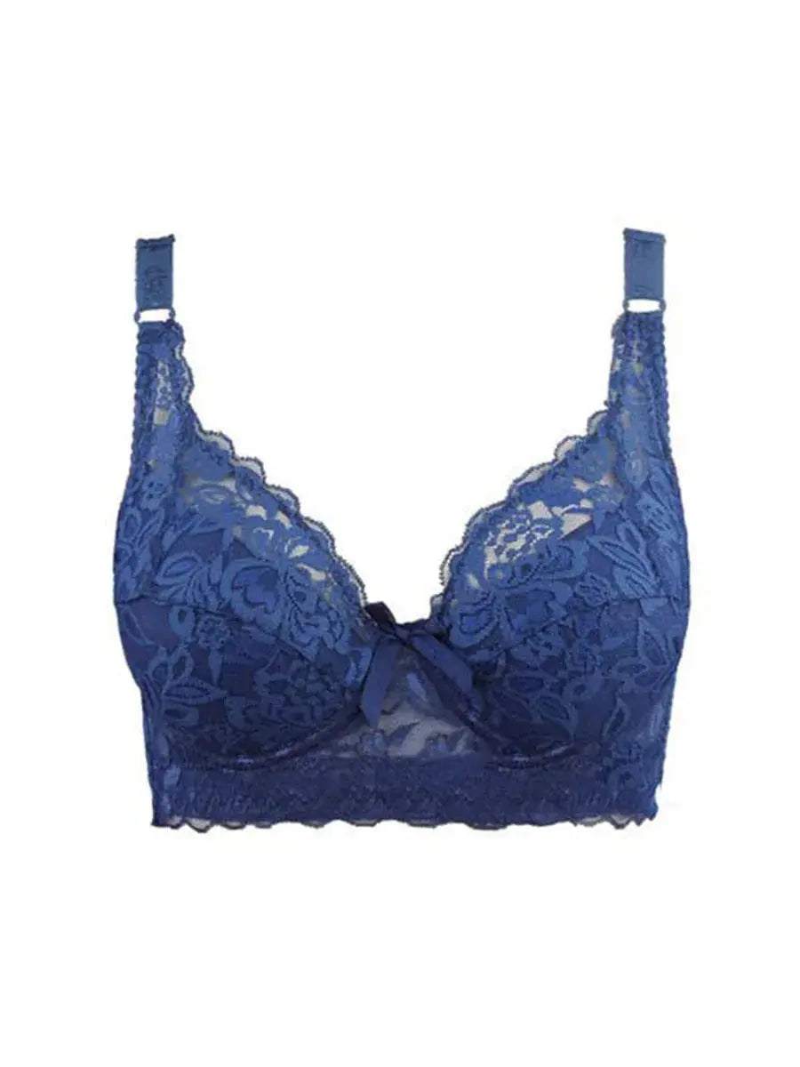 Hot Full cup thin underwear small bra plus size wireless adjustable lace Women's bra breast cover B C D cup Large size Lace Bras Chic Le'Meek