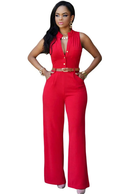 Women v-neck wide leg pants rompers women jumpsuit sexy jumpsuits