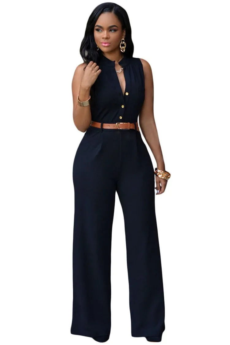 Women v-neck wide leg pants rompers women jumpsuit sexy jumpsuits