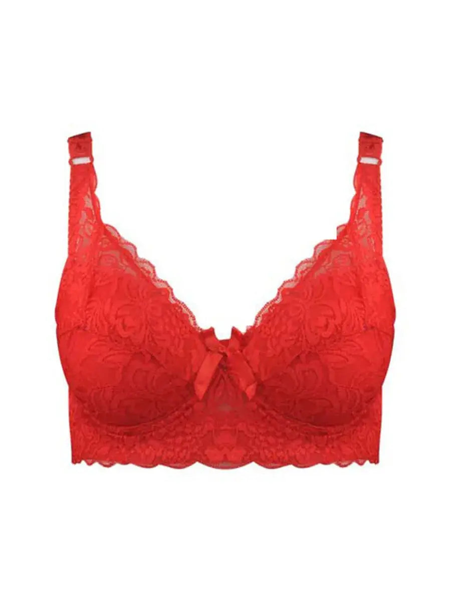 Hot Full cup thin underwear small bra plus size wireless adjustable lace Women's bra breast cover B C D cup Large size Lace Bras Chic Le'Meek