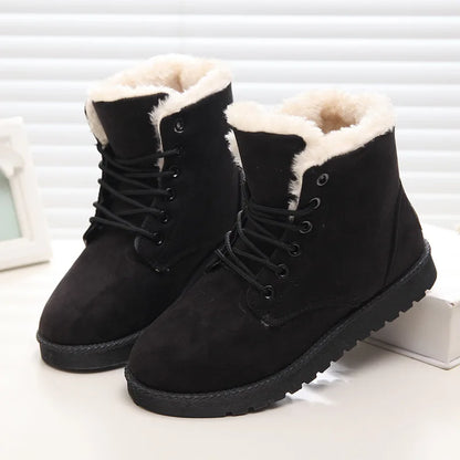 Classic Women Winter Boots Suede Ankle Snow Boots Female Warm Fur Plush Insole High Quality Botas Mujer Winter Shoes For Ladies