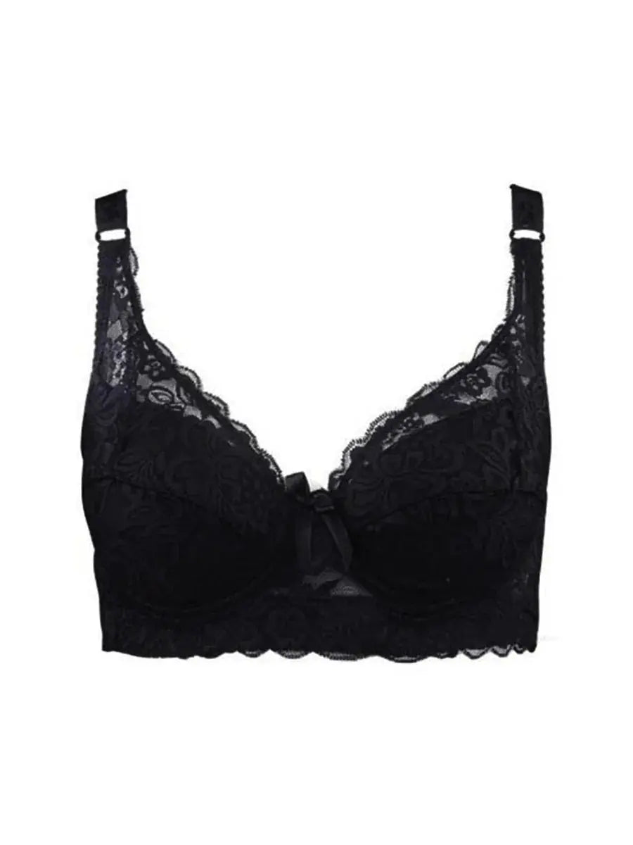 Hot Full cup thin underwear small bra plus size wireless adjustable lace Women's bra breast cover B C D cup Large size Lace Bras Chic Le'Meek