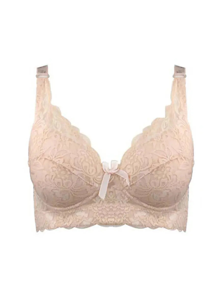 Hot Full cup thin underwear small bra plus size wireless adjustable lace Women's bra breast cover B C D cup Large size Lace Bras Chic Le'Meek