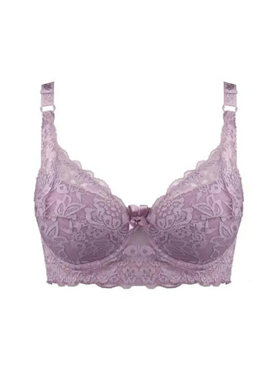 Hot Full cup thin underwear small bra plus size wireless adjustable lace Women's bra breast cover B C D cup Large size Lace Bras Chic Le'Meek
