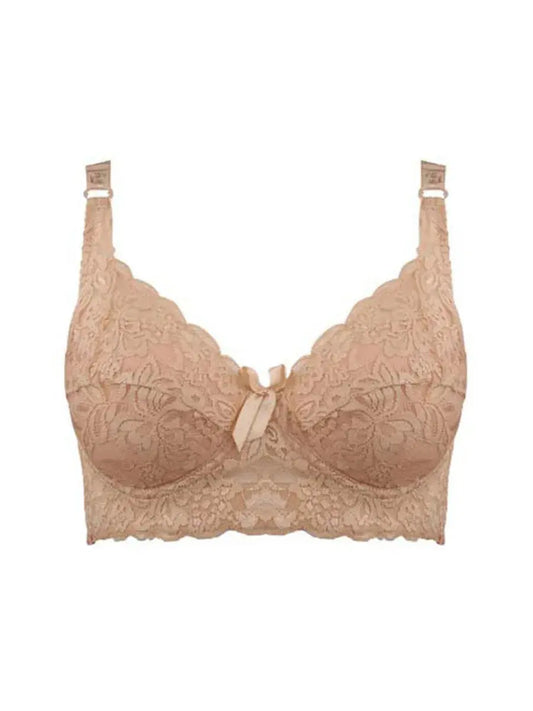 Hot Full cup thin underwear small bra plus size wireless adjustable lace Women's bra breast cover B C D cup Large size Lace Bras Chic Le'Meek