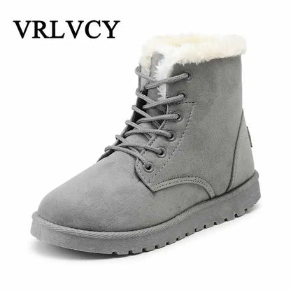 Classic Women Winter Boots Suede Ankle Snow Boots Female Warm Fur Plush Insole High Quality Botas Mujer Winter Shoes For Ladies