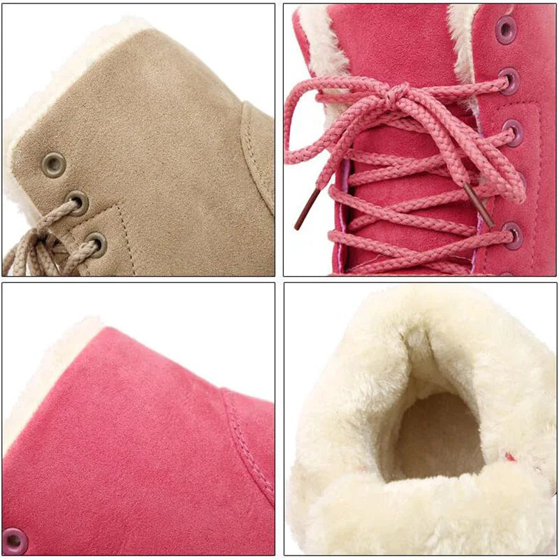 Classic Women Winter Boots Suede Ankle Snow Boots Female Warm Fur Plush Insole High Quality Botas Mujer Winter Shoes For Ladies