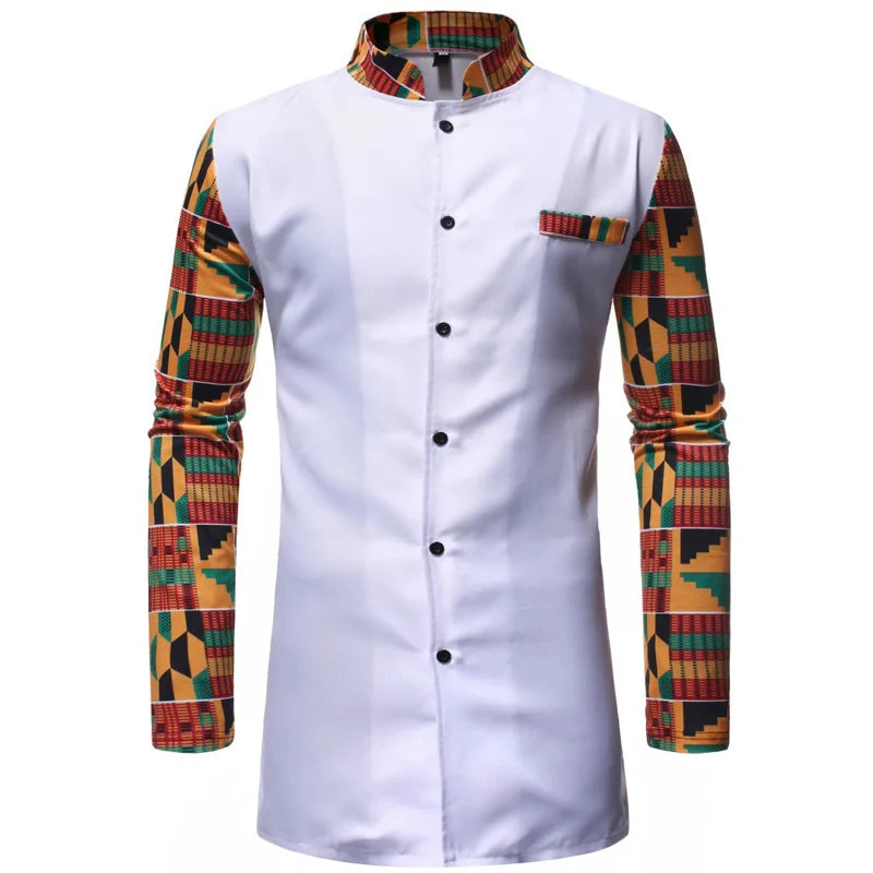 Set 2 Piece Outfit Set African Men Clothes 2019 Brand New Long Sleeve Dashiki Shirt with Trouser