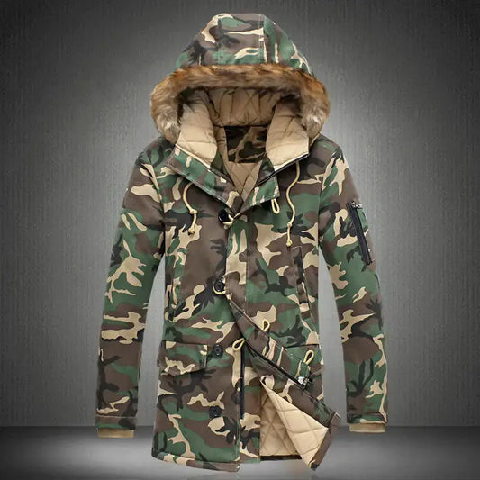 2024 New Brand Winter Men Thick Camouflage Jacket Men's Parka coat Male Hooded Parkas Jacket Men Military Overcoat Temu