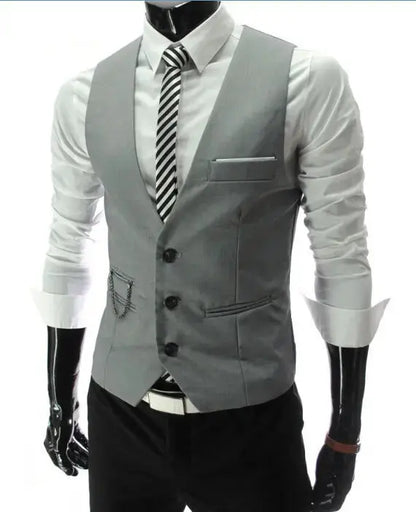 2025 New Arrival Dress Vests For Men Slim Fit Mens Suit Vest Male Waistcoat Gilet Homme Casual Sleeveless Formal Business Jacket AliExpress