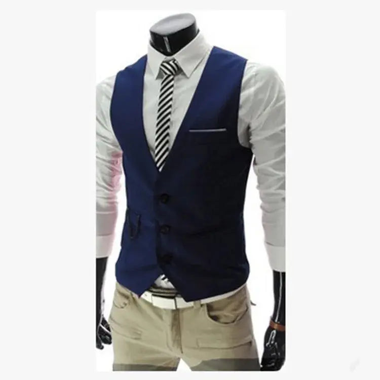 2025 New Arrival Dress Vests For Men Slim Fit Mens Suit Vest Male Waistcoat Gilet Homme Casual Sleeveless Formal Business Jacket AliExpress