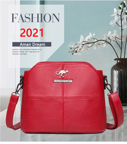 Aman Dream 3 Layers Pu Leather Shoulder Crossbody Bags for Women 2021 Ladies Hand Cross Body Bag Woman Purses