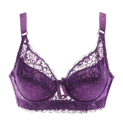 Hot Full cup thin underwear small bra plus size wireless adjustable lace Women's bra breast cover B C D cup Large size Lace Bras Chic Le'Meek