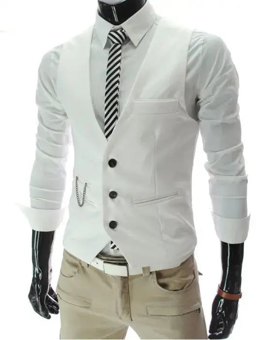 2025 New Arrival Dress Vests For Men Slim Fit Mens Suit Vest Male Waistcoat Gilet Homme Casual Sleeveless Formal Business Jacket AliExpress